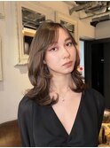 brown highlight /  butterfly cut