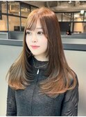 ロング前髪カット顔周りレイヤー_F0404