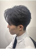 ナチュラルマッシュ/韓国マッシュ/ニュアンスパーマ/メンズ/眉毛