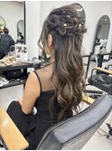 お呼ばれハーフアップヘアセット　美由紀