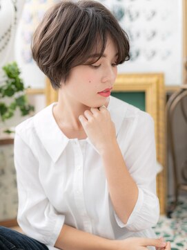 カバーヘア ブリス 戸田公園西口店(COVER HAIR bliss) センターパートくせ毛風マッシュボブショートh4戸田公園30代40代