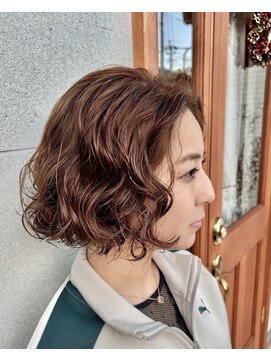 ボブパーマ☆透明感ベージュカラー