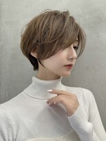 ロンドエニカ 大宮(Lond enika)&nbsp;黒髪カタログ/ショート/オリーブグレー/小顔に見せるヘア/大宮