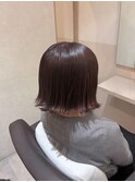 大人ガーリー/ダークアッシュ/似合わせカット/ピンクブラウン