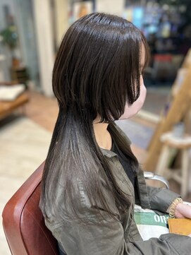ブラウン(Brown) ハイレイヤーロングウルフ　/イメチェン/藤沢美容院