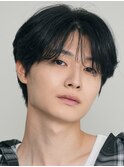 センターパートニュアンスパーマワンカールパーマ韓国コンマヘア