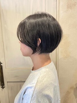ヘアーリゾートガーデン 南林間店(Hair Resort Garden) くびれショートボブ/ダークグレー/ブリーチなし透明感