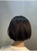 コンパクトボブ+ドライパーマ