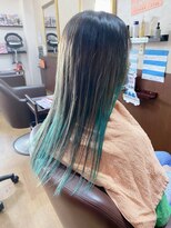 キュアスペース(CURE SPACE)&nbsp;インナーカラー【グリーン】×シルバーグレージュ