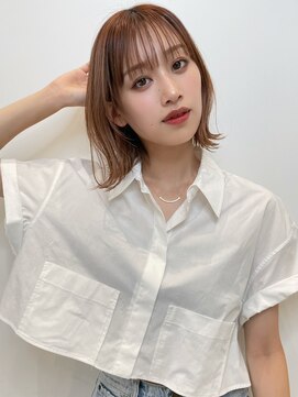 トルネード(TORNADO) オレンジ シルキーベージュ 外ハネパーマ 切りっぱなしボブ t811