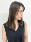 【FOLK】赤みなし透明感グレージュ☆似合わせ内巻きミディアム♪