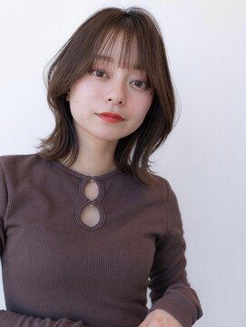 ケアリー 浦和美園(Carelly) 大人かわいい前髪セシルカットココアブラウンフリンジウェーブ