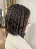 ボブにも地毛ハイライト!白髪ぼかし/長持ちハイライトカラー