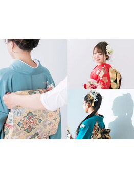 【岸辺徒歩3分◇要予約】衣装貸し出しも可能なので手ぶらでOK！着付け&ヘアセットはお任せ♪早朝も対応可能