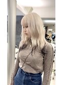 【毛先カラー】ホワイトベージュ×フェイクブラック