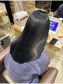 髪質改善 韓国レイヤー 就活カラー ブルーブラック黒髪ロング