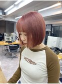 ボブ/ピンクオレンジカラー◎yamamoto