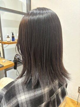 ヘア ルーナ バイ アプリーレ(hair lune by Aprire) 大人可愛い透明感立体感ダークグレージュ×エアストレート