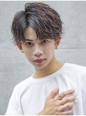 小久保styleフェザーパーマフェザーショートグレーエンドカラー