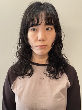 サンプラス(san+) ニュアンスパーマスパイラルパーマ前髪パーマ暗髪/木梨健太