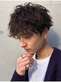 渋谷センターパートウルフカットツイストスパイラルパーマ