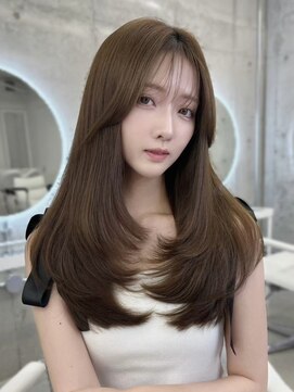 アイヴィ 表参道(IVY) 上品可愛い◇韓国風ワンカールレイヤーヘーゼルベージュ
