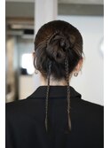 ヘアアレンジ/カチモリ/タイトアレンジ/代官山/三つ編み