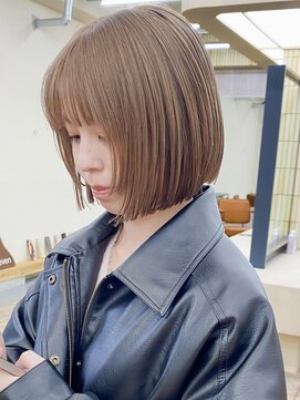 PARK LANE ICI yeven.anx ブリーチ/ダブルカラー/ハイライト/縮毛矯正/髪質改善 ブリーチダブルカラーショートボブ縮毛矯正前髪ストレートパーマ