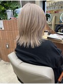 脱白髪染め×ブリーチベージュ