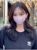 2wayバング フェミニン 小顔 レイヤーカット 韓国ヘア