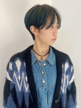 フィルドール 大分明野店(fild'or) 深めのグリーン×ハンサムショート