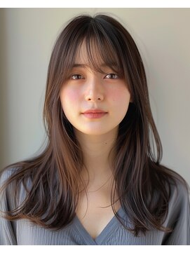 ルーム 大通店(ROOM) ブリーチなしショコラブラウンひし形シルエット小顔カット