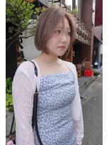 ネルケ 立川(nelke)&nbsp;ミルクティーベージュくびれボブ小顔カット立川