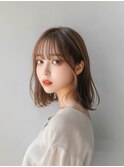 クラゲヘアベリーショートカチモリミルクベージュインナーボブ