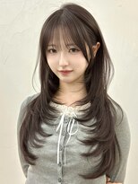 ライン(LINE)&nbsp;韓国風/レイヤー/前髪カット/オリーブ/透明感/ハッシュカット