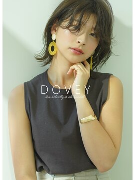 ダヴィ(DOVEY) 【DOVEY】くびれセミディな切りっぱなしボブに毛先だけパーマ。