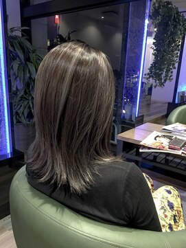 ヘアースパリゾート リアン 燕三条店(Lien) ブリーチハイライト_シアグレー_バレイヤージュ