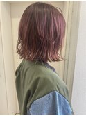 ラベンダーピンク×切りっぱなし外ハネボブ♪