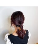 大人かわいい編みおろしアレンジ/チェリーブラウン