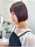 ミニボブ＊小顔ボブ＊ピンクブラウン【ZinaCENTRAL】