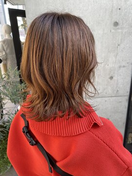 リンクル 自由が丘(lincle) アプリコットオレンジ×くびれヘア【髪質改善】【自由が丘】