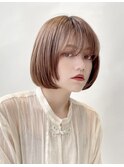 大人可愛いひし形ハンサムショートボブ前下がり