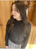 韓国風暗髪ロング
