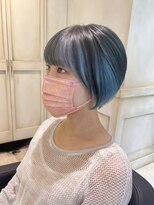 アソビセカンド 原宿(ASOBI 2nd)&nbsp;インナーカラー　水色　ブルーシルバー