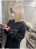 ハイライトカラーミルクティーベージュレイヤーカットオルチャン