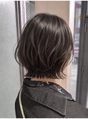 夏おすすめミルクブラウンニュアンス外ハネナチュラルボブウルフ