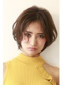 斜めバングふわくしゅカールショート