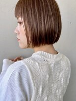 リノショアーズ 元町店(RINOSHORES)&nbsp;艶感美人切りっぱなしボブアッシュブラウン立体感