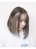 インナーカラー#切りっぱなしボブ#ケアブリーチ#ダブルカラー