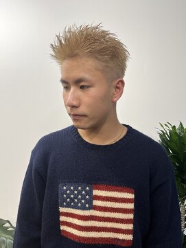 ピープスアンドスー 表参道 渋谷(Peeps&Suu.) メンズカット スパイキーショート ミルクティーベージュ